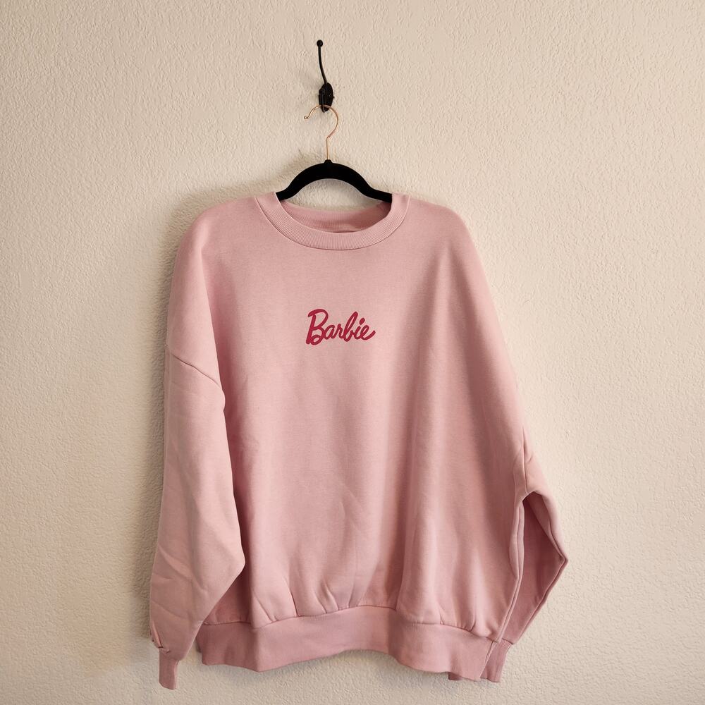 Barbie x Skinnydip Women's XL Crew Neck Graphic Sweatshirt‎ New With Tags Pink